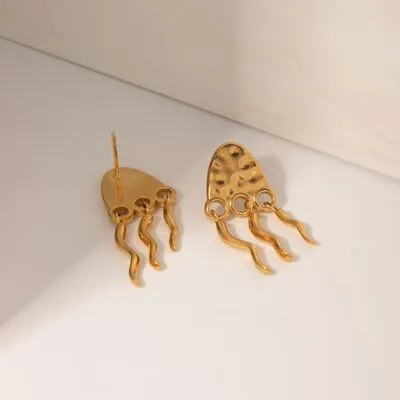 18K Gold-Plated Stainless Steel Jellyfish Earrings sold by Charming Charlie product image thumbnail 3