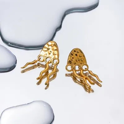 18K Gold-Plated Stainless Steel Jellyfish Earrings sold by Charming Charlie product image thumbnail 2