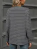 Striped Notched Long Sleeve T-Shirt sold by Charming Charlie