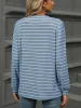 Striped Notched Long Sleeve T-Shirt sold by Charming Charlie
