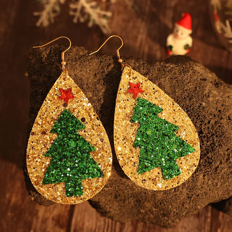 PU Leather Christmas Tree Earrings sold by Charming Charlie product image thumbnail 4