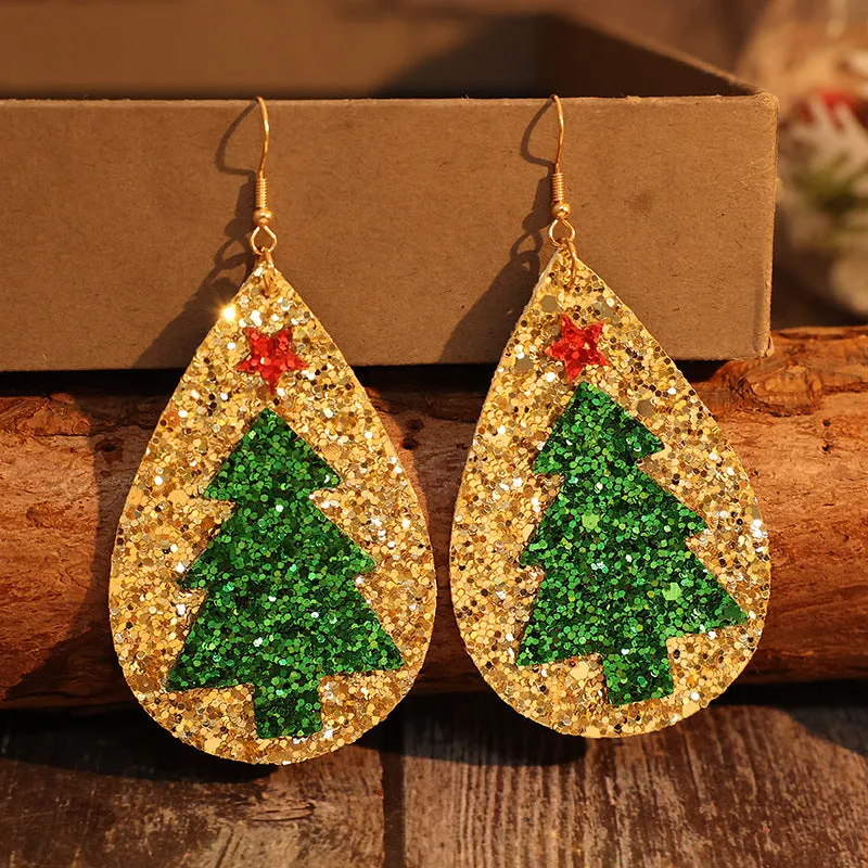 PU Leather Christmas Tree Earrings sold by Charming Charlie product image thumbnail 3