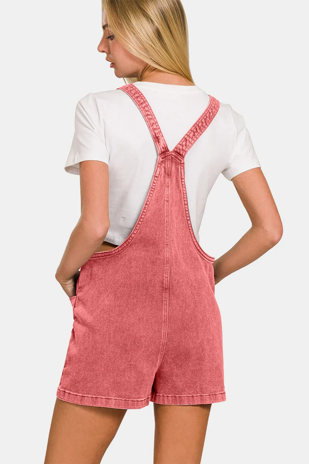 Zenana Washed Knot Strap Rompers sold by Charming Charlie product image thumbnail 2
