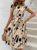 Tied Pleated Printed Cap Sleeve Dress sold by Charming Charlie
