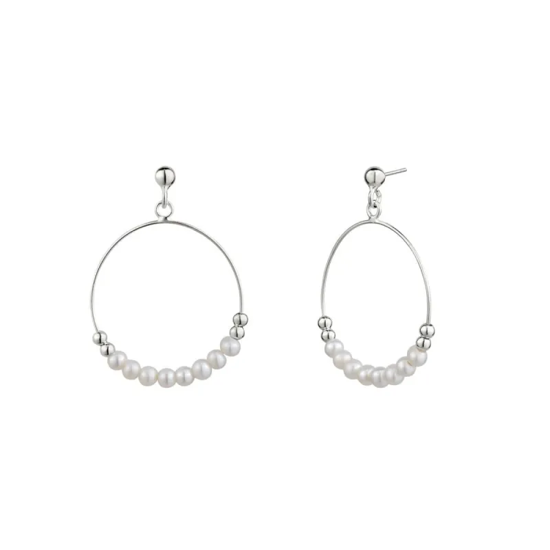 GL Creations- Sterling Silver Open Circle Pearl Drop Earring sold by Charming Charlie