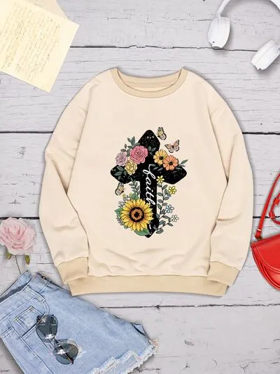 Graphic Round Neck Dropped Shoulder Sweatshirt sold by Charming Charlie product image thumbnail 3