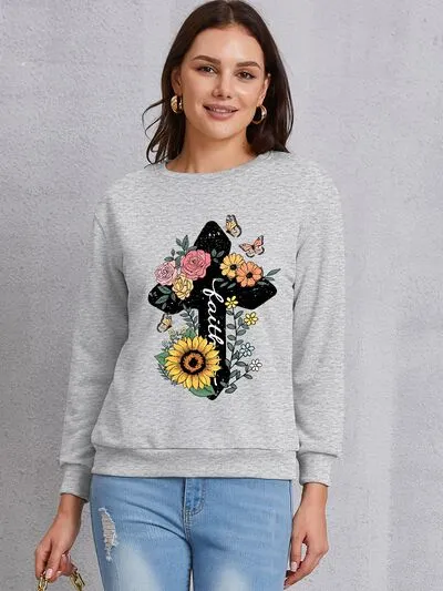 Graphic Round Neck Dropped Shoulder Sweatshirt sold by Charming Charlie product image thumbnail 4
