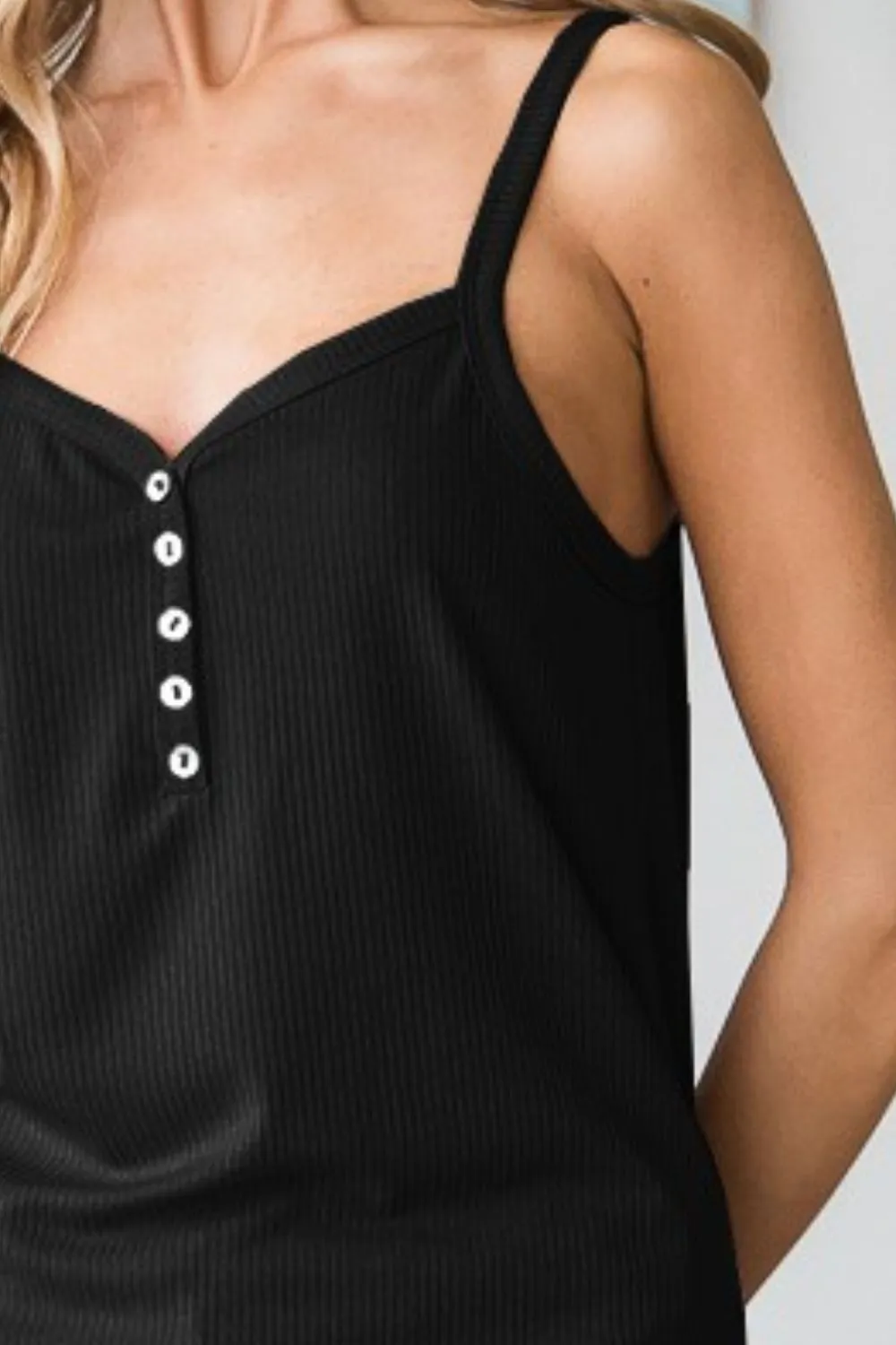 Heimish Full Size Quarter Button Ribbed Cami sold by Charming Charlie product image thumbnail 3