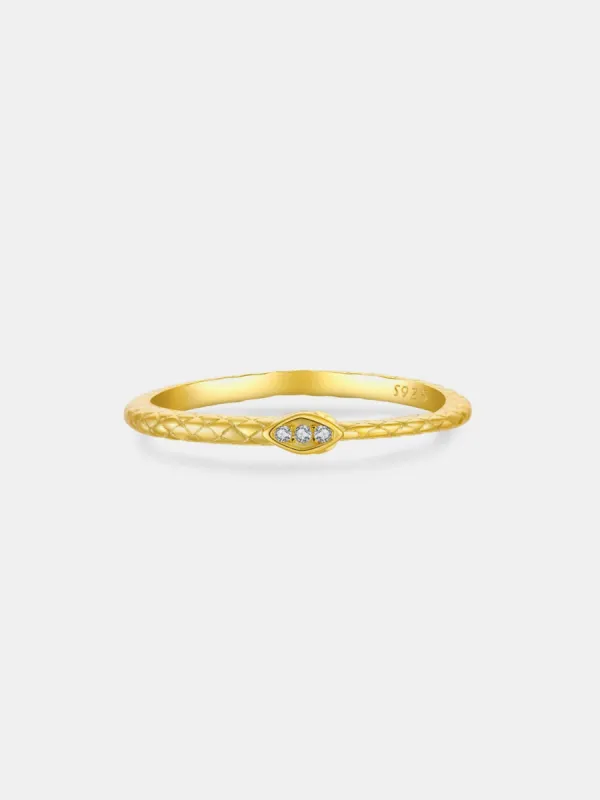 925 Sterling Silver Inlaid Zircon Ring sold by Charming Charlie