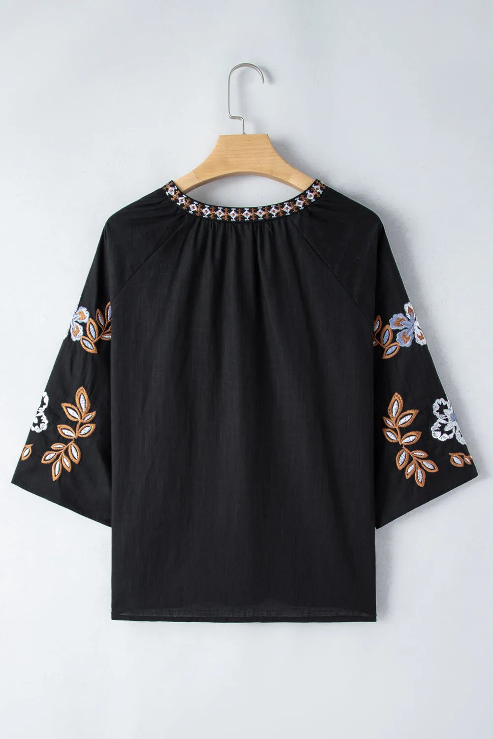 Embroidered V-Neck Three-Quarter Sleeve Blouse sold by Charming Charlie product image thumbnail 3