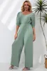 V-Neck Half Sleeve Jumpsuit sold by Charming Charlie