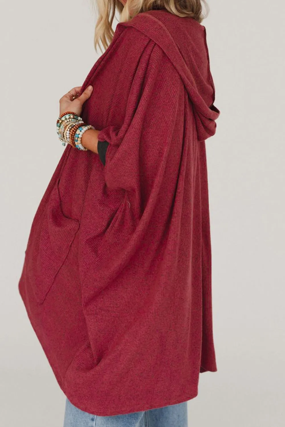 Open Front Hooded Cover Up sold by Charming Charlie product image thumbnail 2