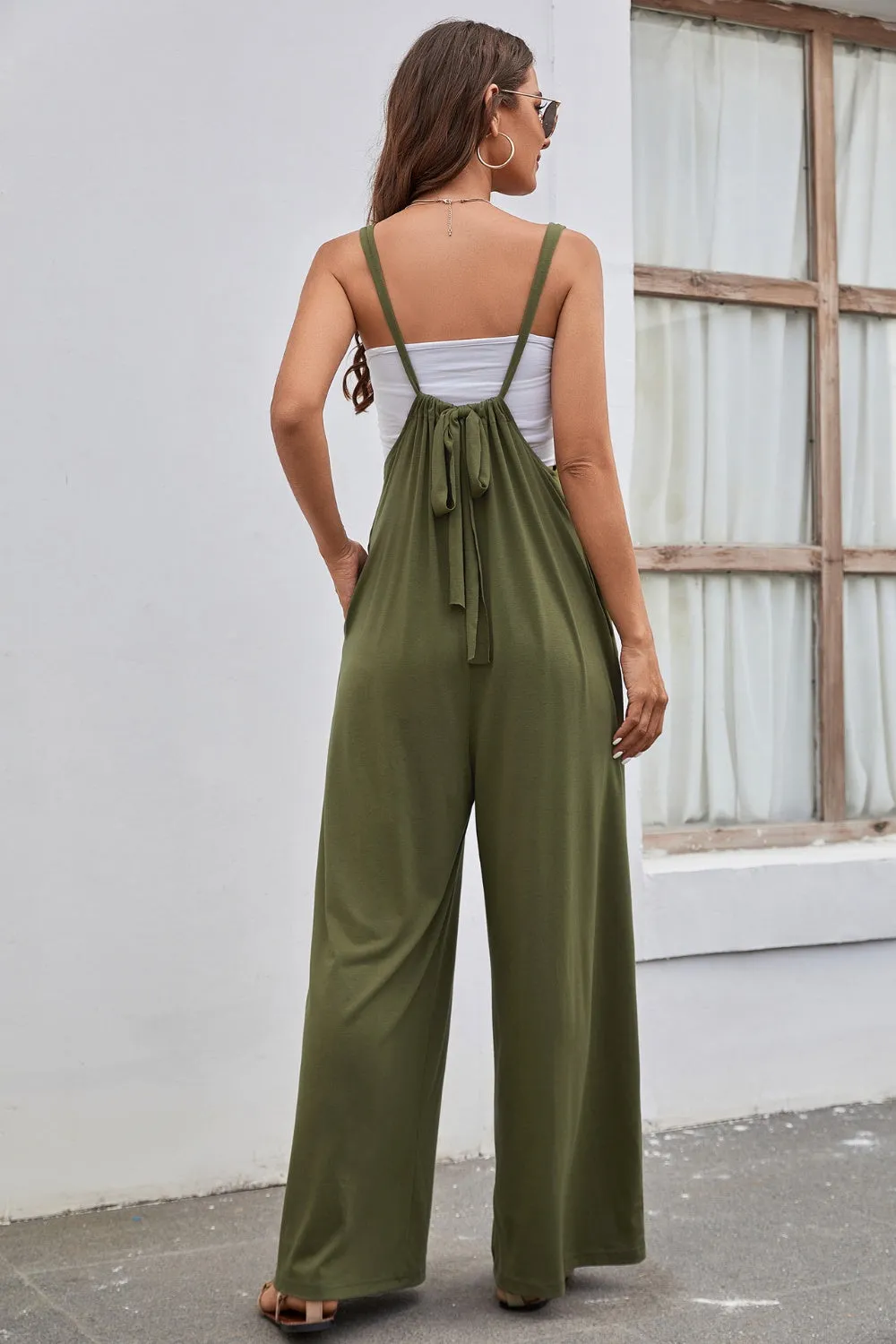Tied Spaghetti Strap Wide Leg Jumpsuit sold by Charming Charlie product image thumbnail 2