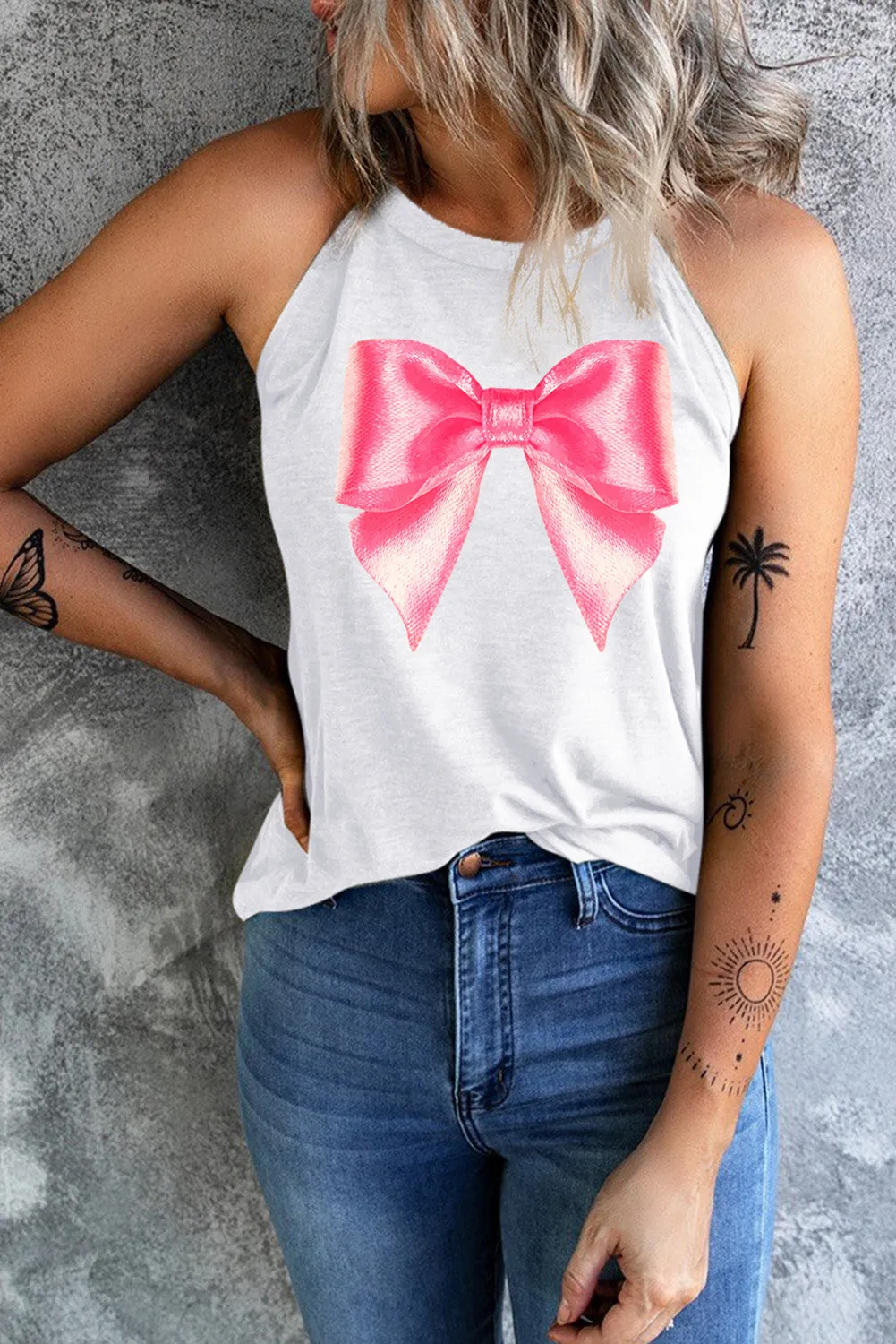 Bow Graphic Grecian Neck Tank sold by Charming Charlie product image thumbnail 2