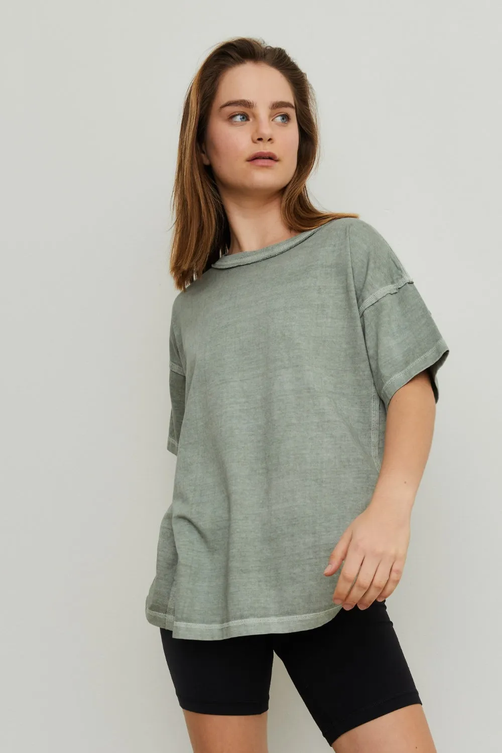 THE BLANK LAB Exposed Seam Short Sleeve T-Shirt sold by Charming Charlie product image thumbnail 2