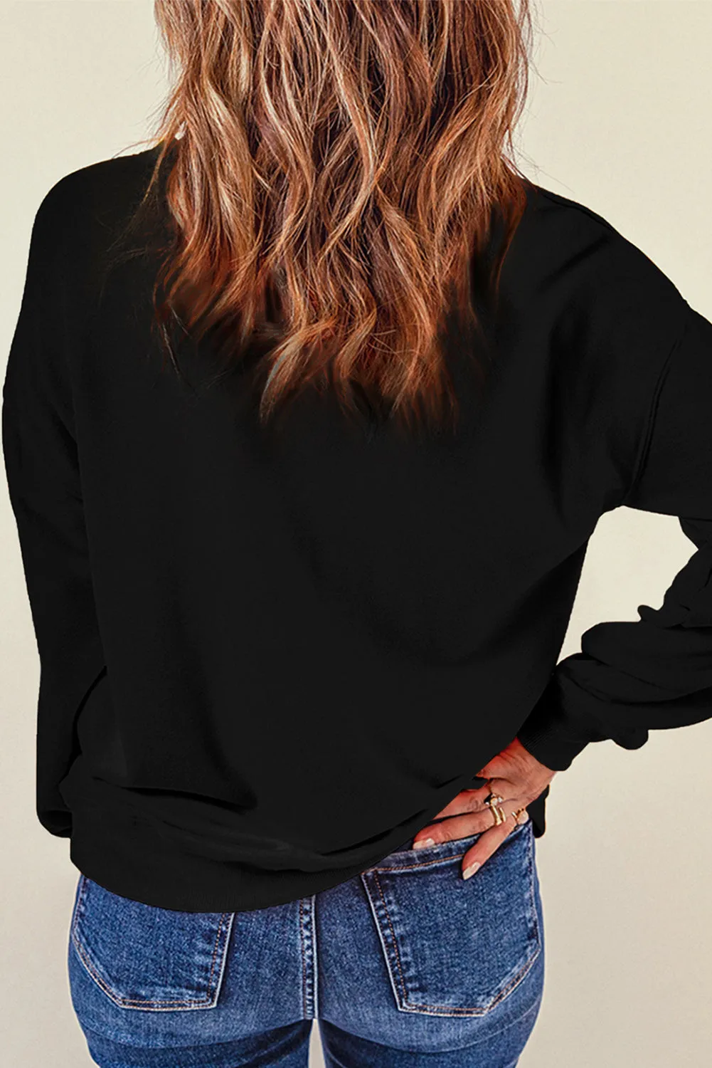 Letter Graphic Round Neck Long Sleeve Sweatshirt sold by Charming Charlie product image thumbnail 3