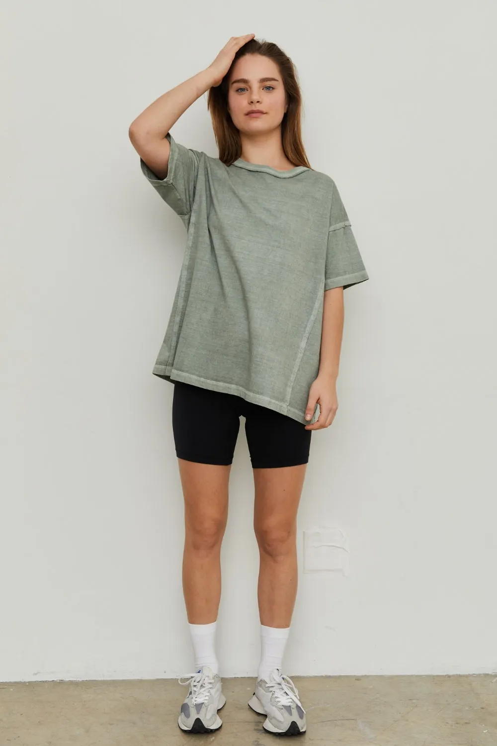 THE BLANK LAB Exposed Seam Short Sleeve T-Shirt sold by Charming Charlie product image thumbnail 4