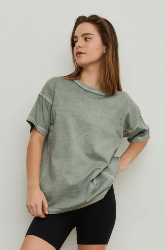 THE BLANK LAB Exposed Seam Short Sleeve T-Shirt sold by Charming Charlie