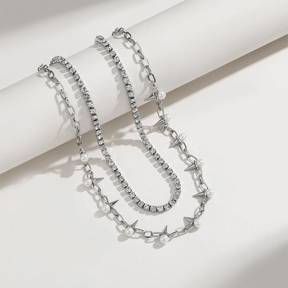 Rhinestone Double-Layered Necklace sold by Charming Charlie product image thumbnail 2