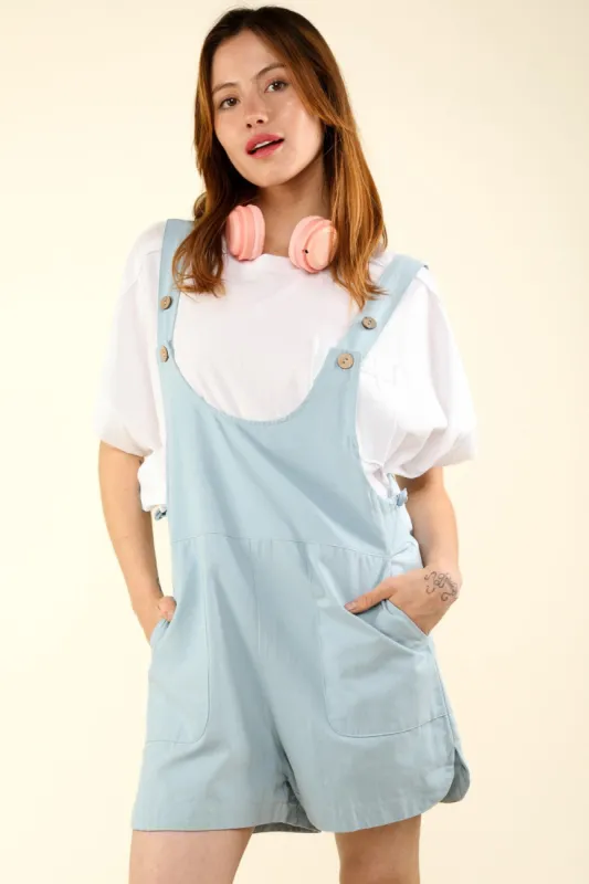 VERY J Adjustable Waist Suspender Overalls with Pockets sold by Charming Charlie