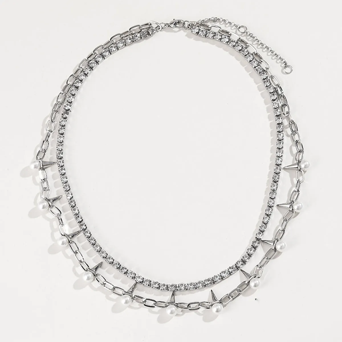 Rhinestone Double-Layered Necklace sold by Charming Charlie product image thumbnail 4