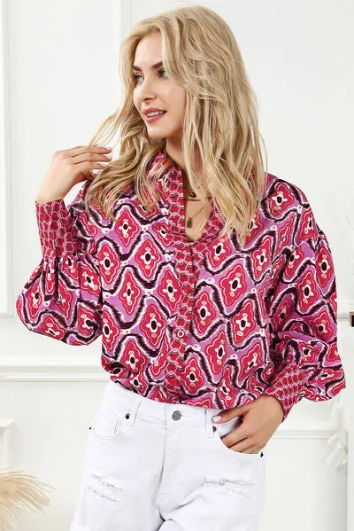Printed Button Up Long Sleeve Shirt sold by Charming Charlie product image thumbnail 2