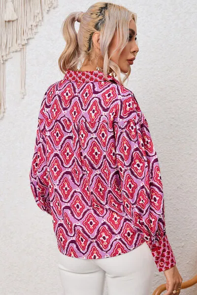 Printed Button Up Long Sleeve Shirt sold by Charming Charlie product image thumbnail 4