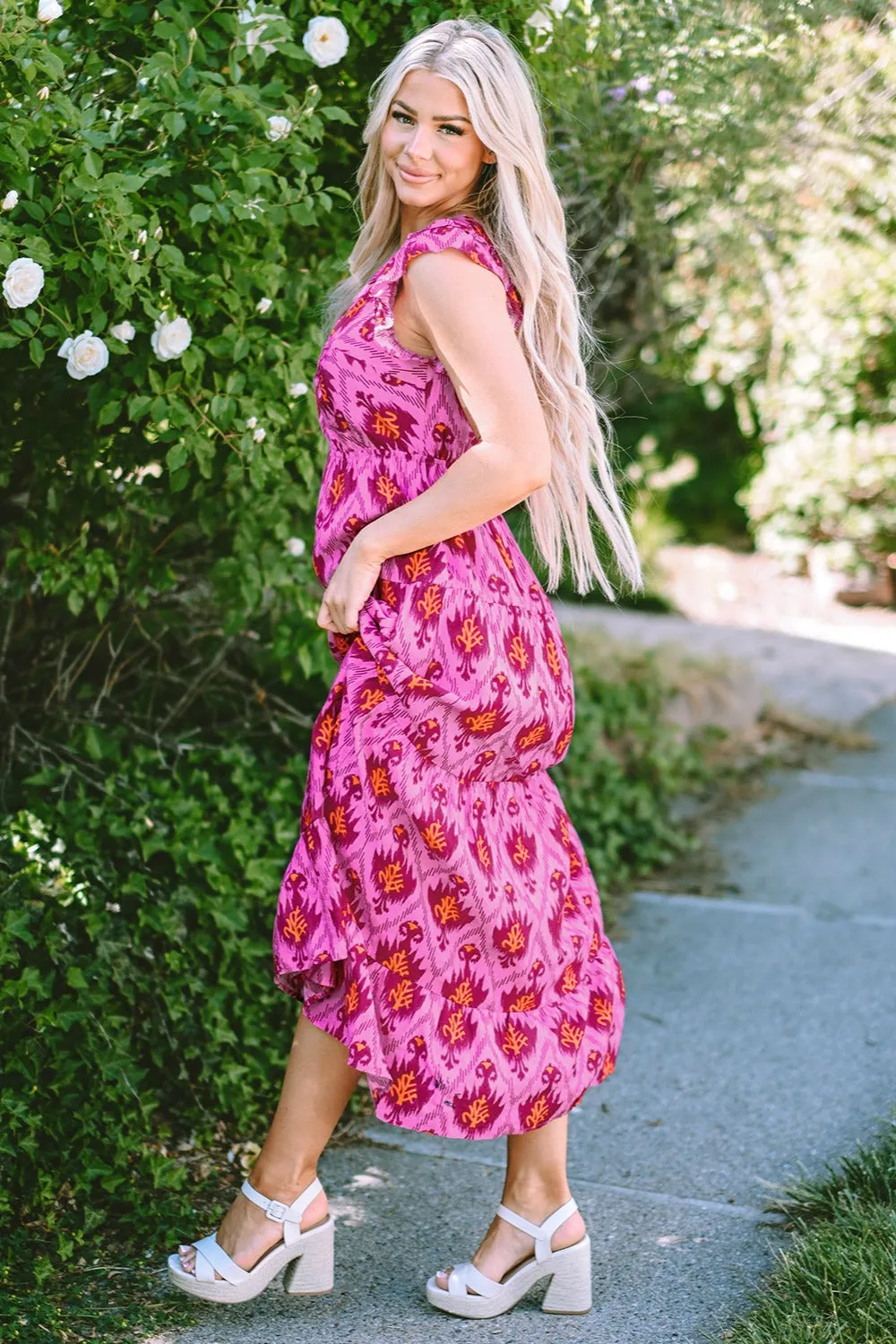 Twisted Printed Cap Sleeve Midi Dress sold by Charming Charlie product image thumbnail 5