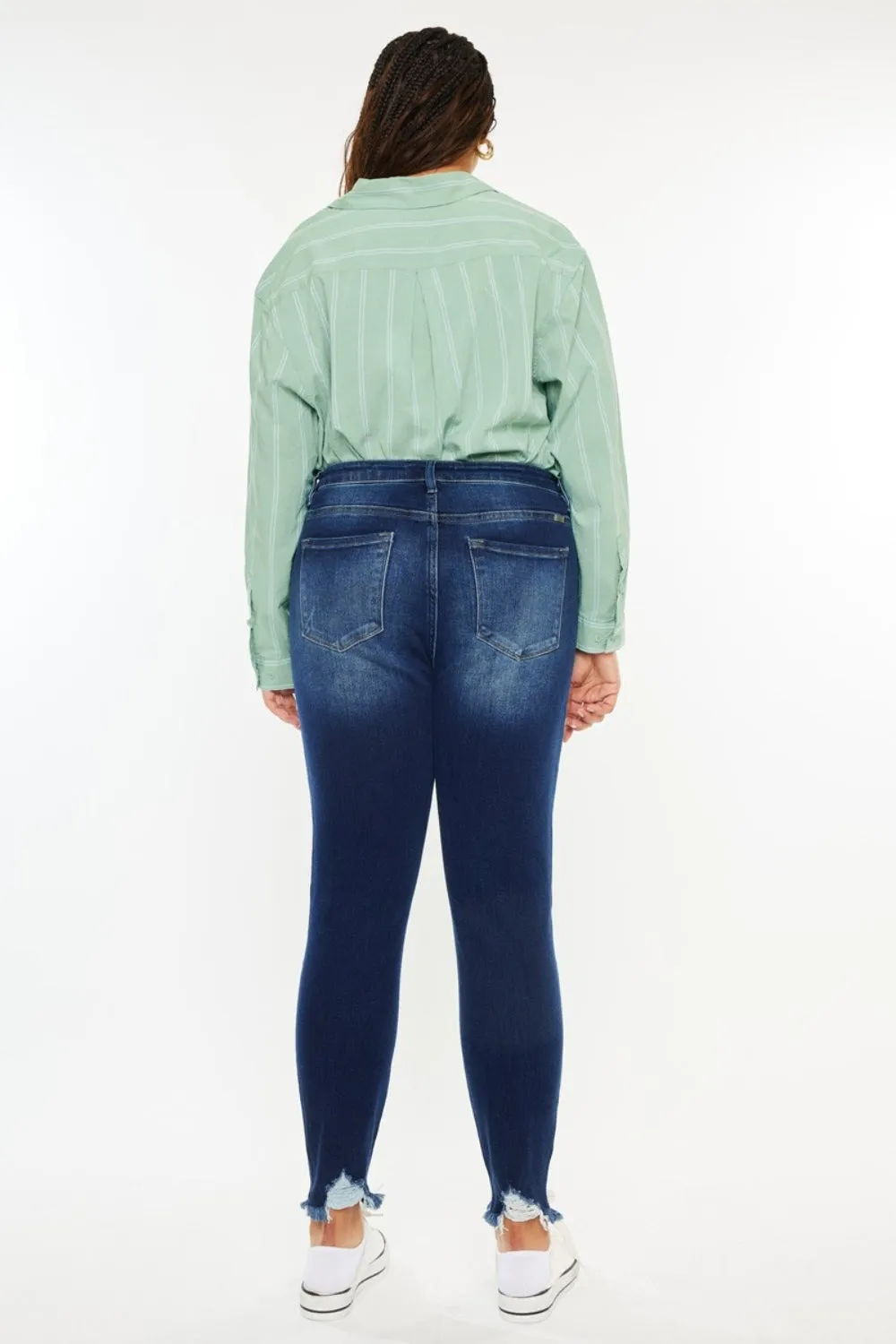 Kancan Full Size High Rise Frayed Ankle Skinny Jeans sold by Charming Charlie product image thumbnail 2