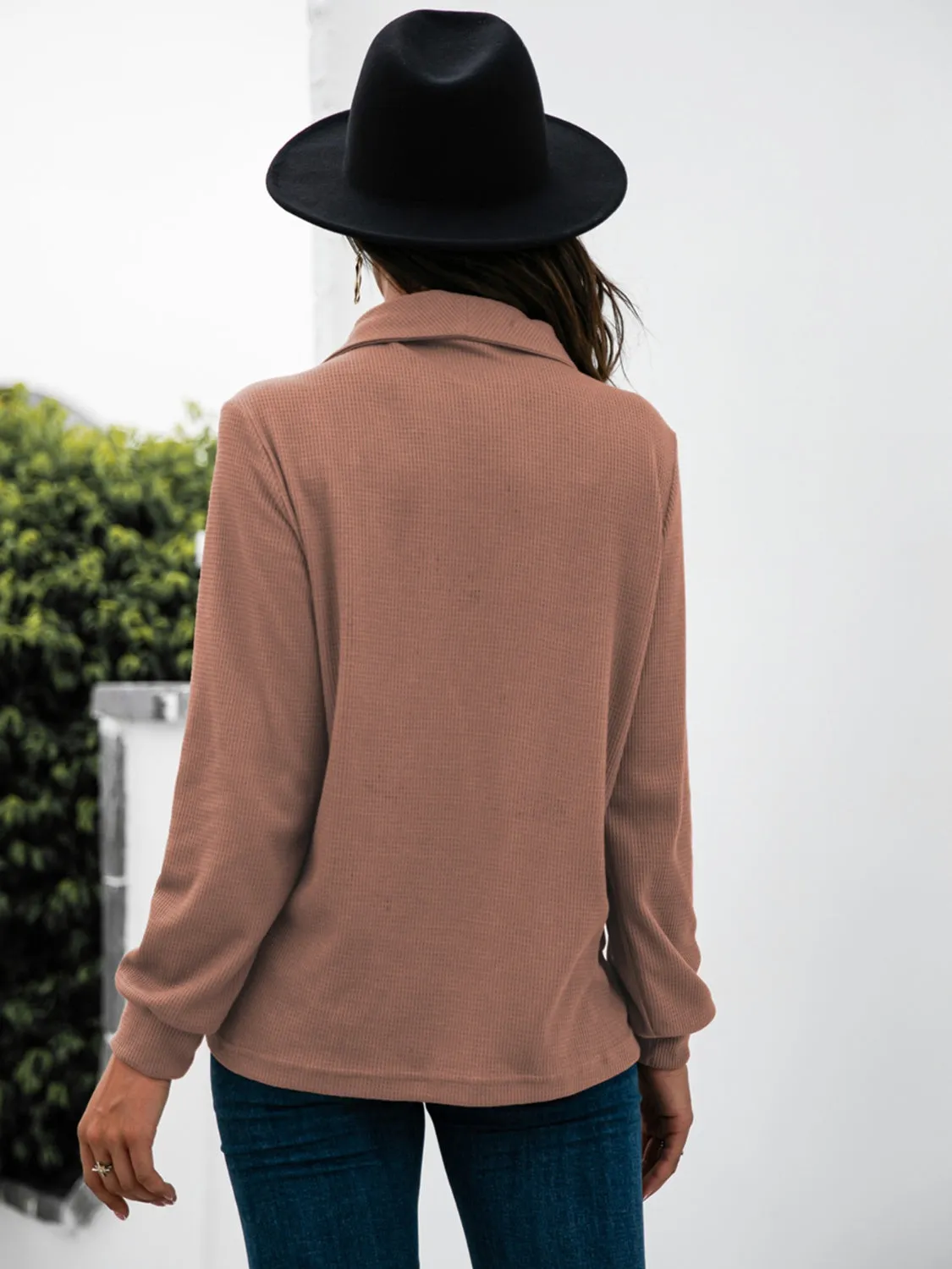 Half Button Long Sleeve T-Shirt sold by Charming Charlie product image thumbnail 2