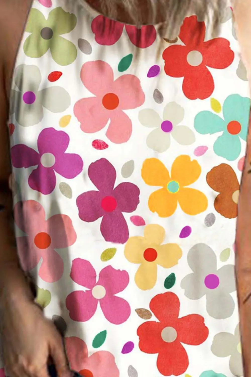 Flower Printed Round Neck Tank sold by Charming Charlie product image thumbnail 3