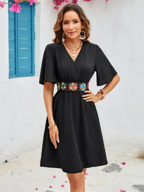 Surplice Flutter Sleeve Mini Dress sold by Charming Charlie