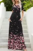 Printed Round Neck Short Sleeve Maxi Dress sold by Charming Charlie