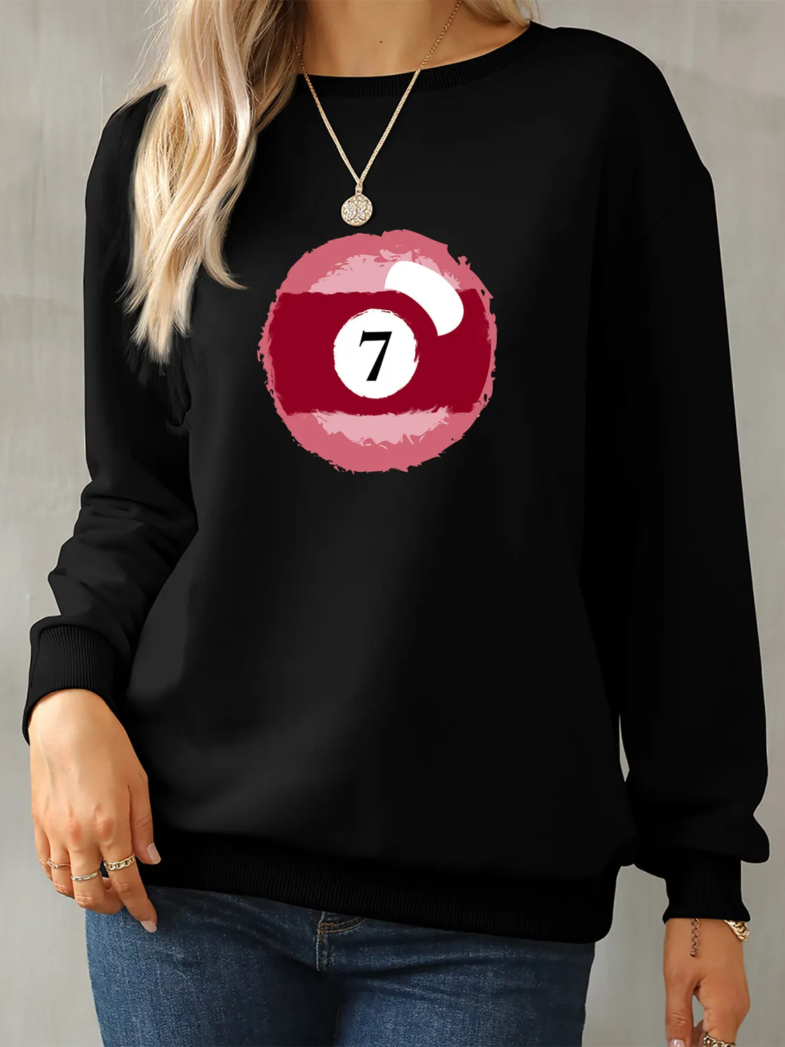 Billiard Graphic Round Neck Sweatshirt sold by Charming Charlie product image thumbnail 4