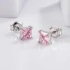 925 Sterling Silver Square Zircon Earrings sold by Charming Charlie