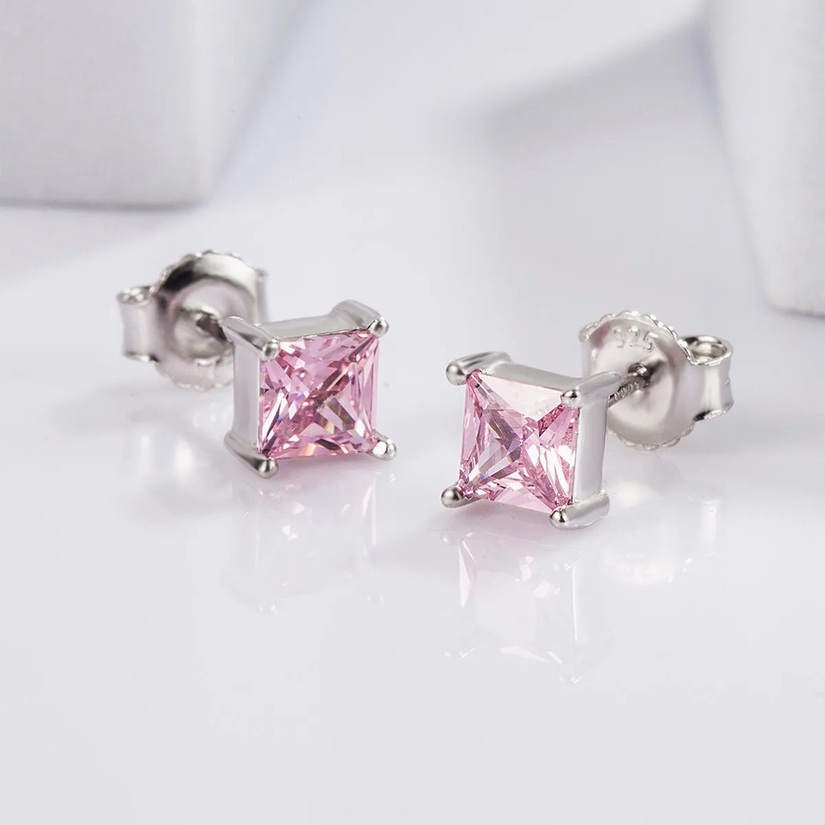 925 Sterling Silver Square Zircon Earrings sold by Charming Charlie product image thumbnail 3