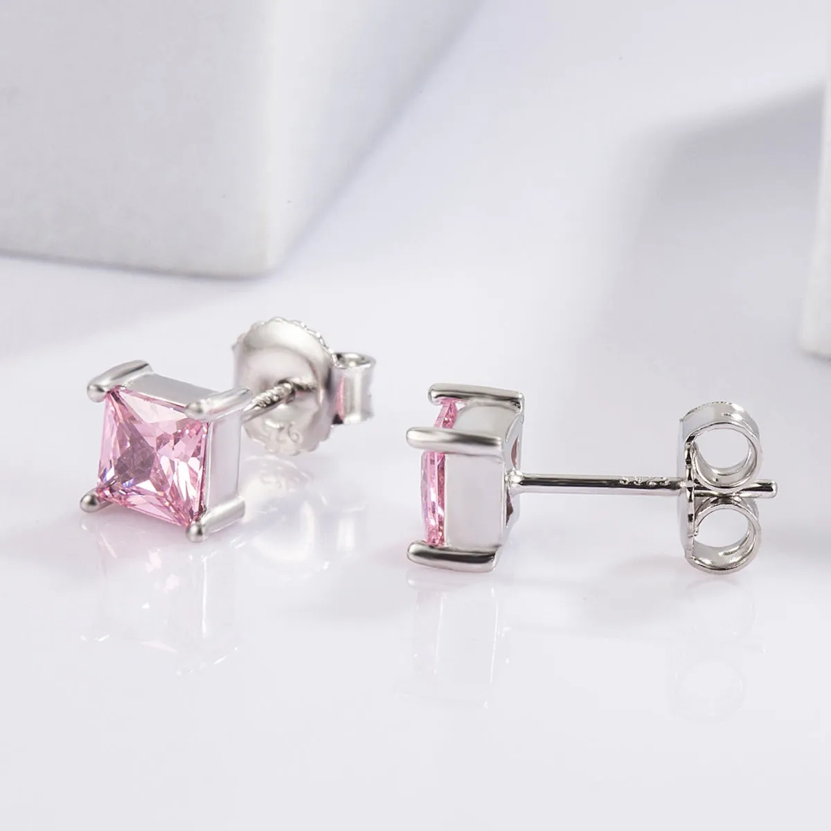 925 Sterling Silver Square Zircon Earrings sold by Charming Charlie product image thumbnail 2