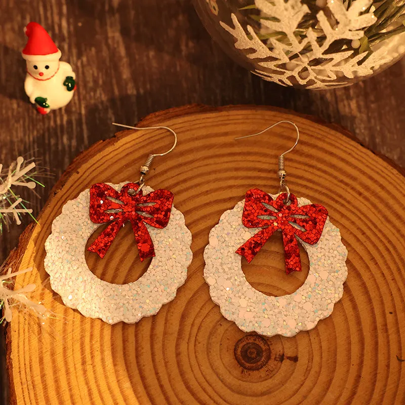 PU Leather Sequin Wreath Shape Earrings sold by Charming Charlie product image thumbnail 3
