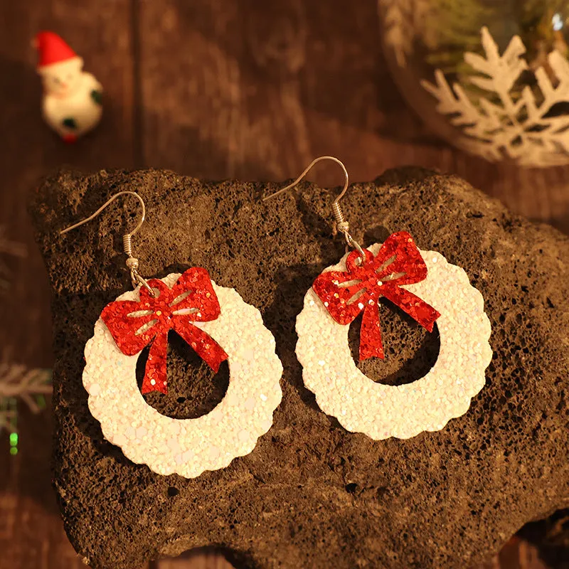 PU Leather Sequin Wreath Shape Earrings sold by Charming Charlie product image thumbnail 4