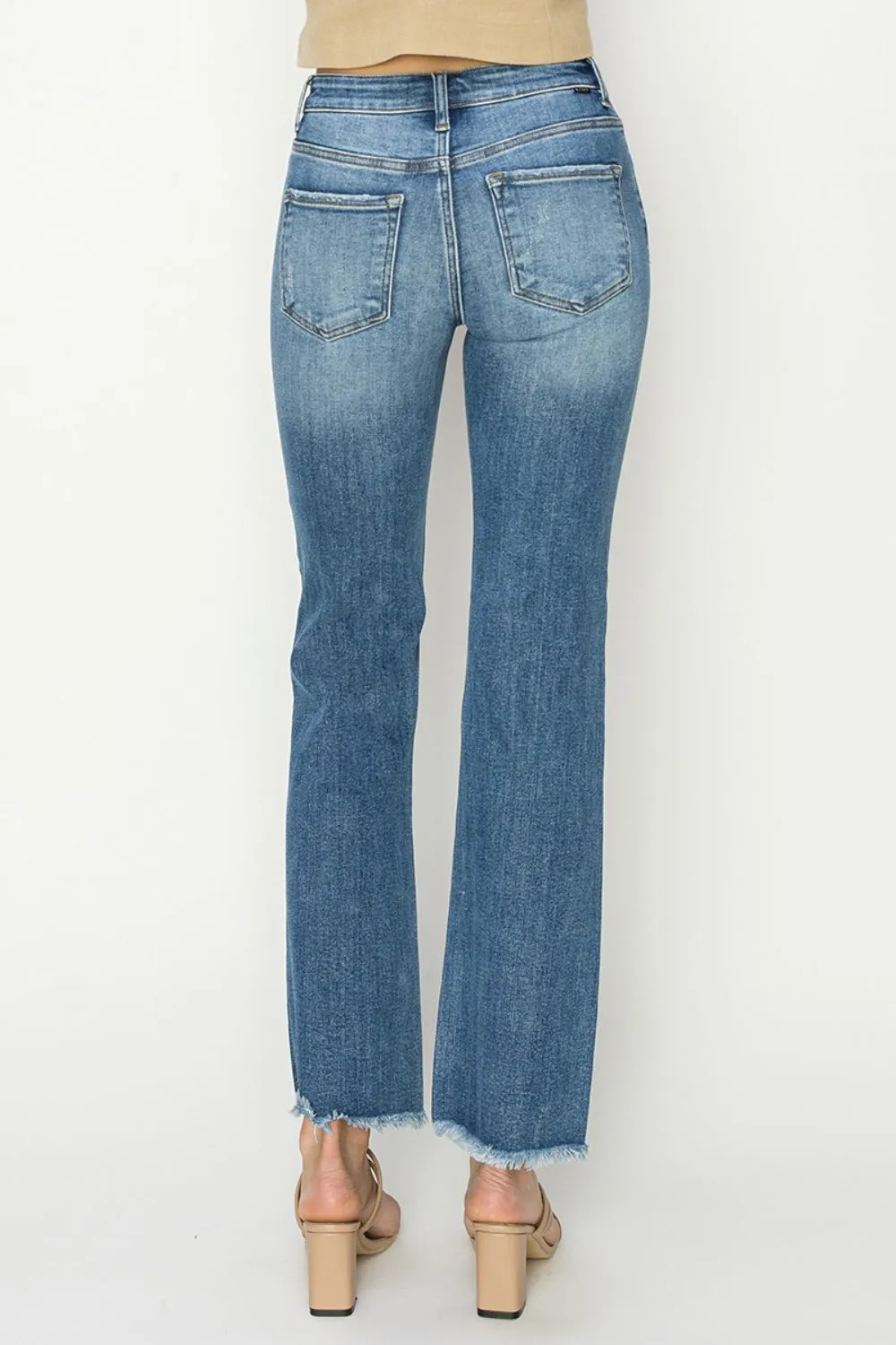 RISEN Mid-Rise Frayed Hem Bootcut Jeans sold by Charming Charlie product image thumbnail 3