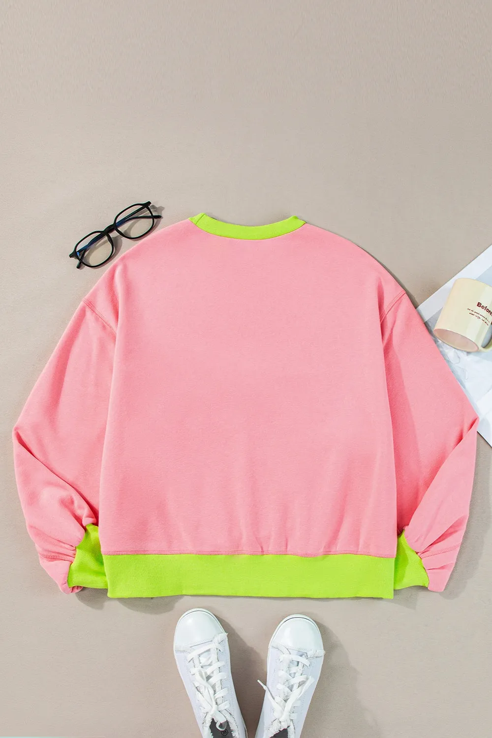 Contrast Round Neck Long Sleeve Sweatshirt sold by Charming Charlie product image thumbnail 3