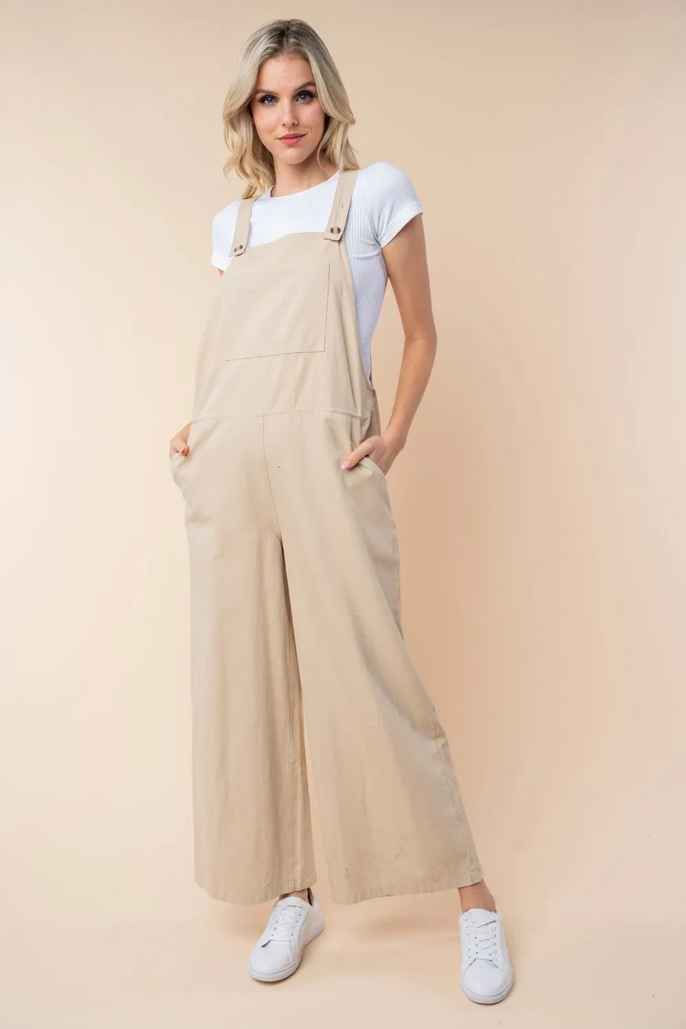 White Birch Sleeveless Wide Leg Jumpsuit sold by Charming Charlie