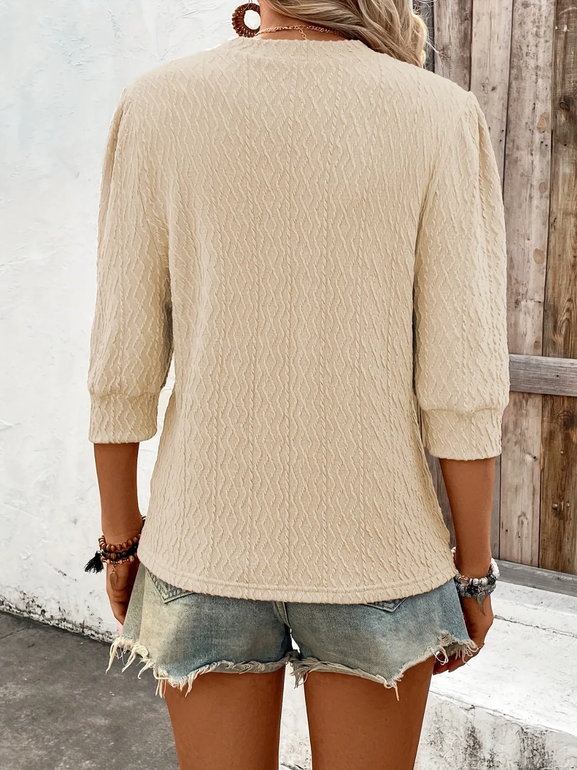 Round Neck Puff Sleeve Blouse sold by Charming Charlie product image thumbnail 4