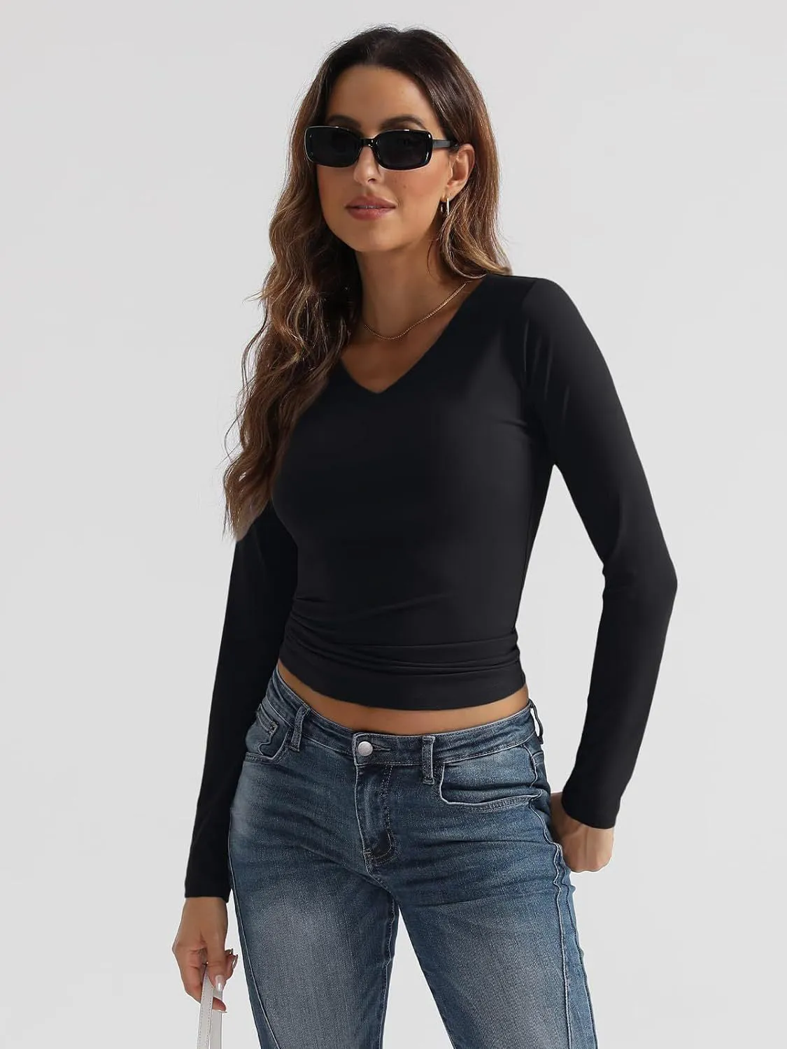 V-Neck Long Sleeve T-Shirt sold by Charming Charlie product image thumbnail 2