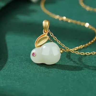 Natural Stone Gold-Plated Rabbit Pendant Necklace sold by Charming Charlie product image thumbnail 2