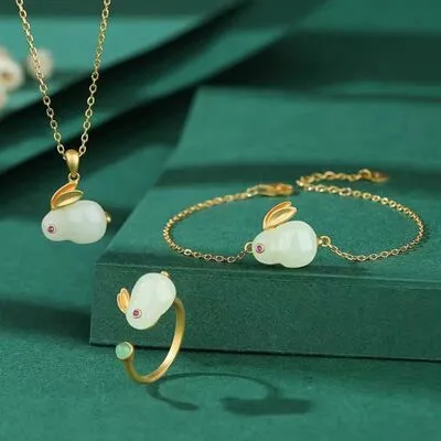 Natural Stone Gold-Plated Rabbit Pendant Necklace sold by Charming Charlie product image thumbnail 3