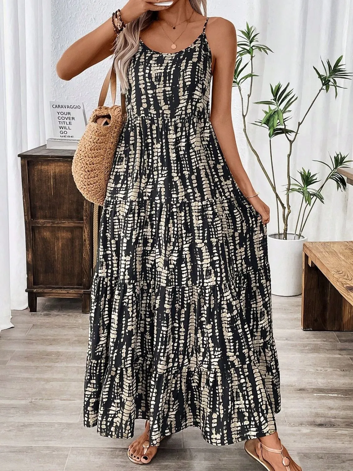 Printed Scoop Neck Maxi Cami Dress sold by Charming Charlie product image thumbnail 3
