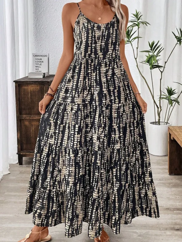 Printed Scoop Neck Maxi Cami Dress sold by Charming Charlie
