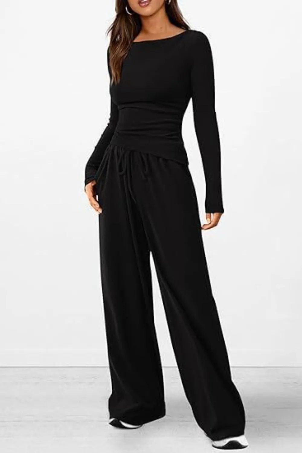 Round Neck Long Sleeve Top and Pants Set sold by Charming Charlie product image thumbnail 5