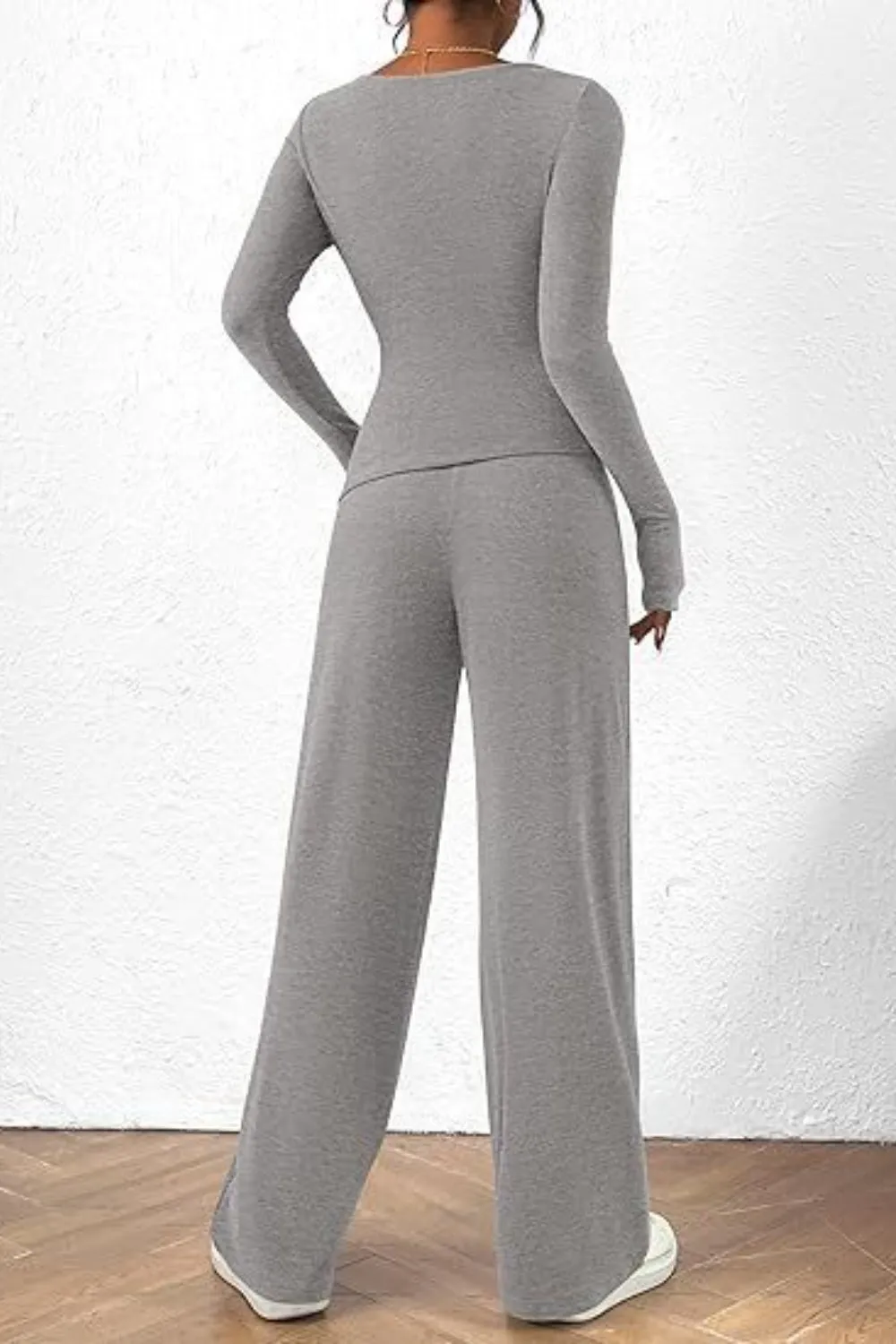 Round Neck Long Sleeve Top and Pants Set sold by Charming Charlie product image thumbnail 2